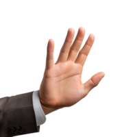 closeup portrait of business man with suit, gesturing stop with hands . AI Generated png