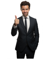 man in suit gestures . AI Generated png