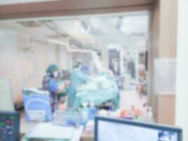 A patient is hospitalized and the image is blurred. photo