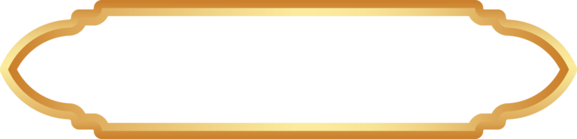 Golden Ramadan frame. Islamic window shapes with ornament. Muslim vintage border. Indian decoration for banner in oriental style. png