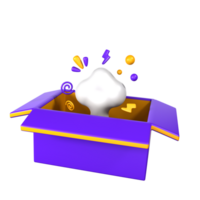 3d icono ilustración vacío caja png