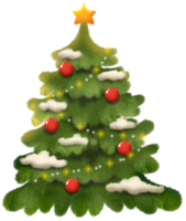 cartoni animati personaggio carino Natale albero clipart grafico mano stampa png