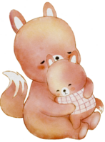 acquerello cartoni animati personaggio carino animali madre giorno clipart grafica mano stampa png