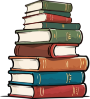 Stack of Books Cartoon Image Design AI Generative png