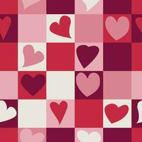 seamless pattern, hearts, different hearts, valentine's day vector