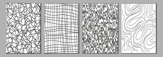 mano dibujado línea texturas incluye vector garabatos, cuadrícula con irregular, horizontal y ondulado trazos, garabato patrones.