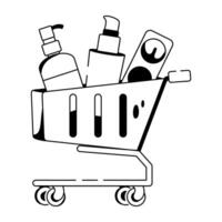 Trendy Makeup Trolley vector