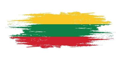Lithuania brush flag, Lithuania flag brush watercolor flag design element vector