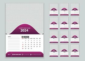 corporativo negocio pared calendario 2024 vector