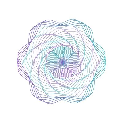 Guilloche rosette element for certificate, diploma, voucher, currency and money design, banknote. All lines and color are easy editable. Grid certificate element single isolated vector element.