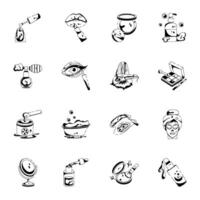 Modern Collection of Beauty Glyph Icons vector