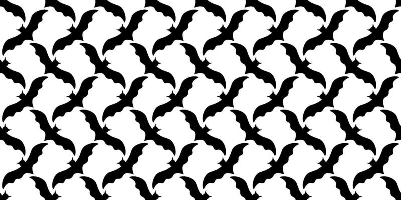 silhouette flying bats seamless pattern