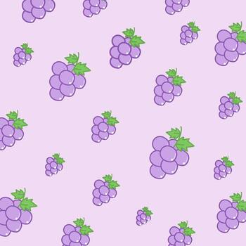 Seamless pattern with grape. Seamless repeat pattern of simple flat grape fruit icons for prints vector