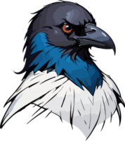 corbeau tête mascotte personnage conception ai génératif png