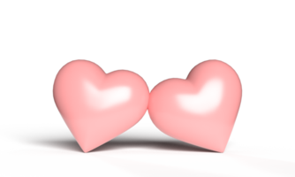 kärlek hjärta form rosa Färg tvilling två objekt ikon symbol dekoration Lycklig valentine dag 14 fjorton datum kärlek valentine ikon firande bröllop bara gift Semester semester firande konst gåva uppsättning png