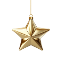 Christmas golden hanging star ai generative png