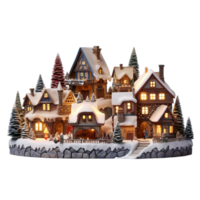 dekorativ Weihnachten Winter groß Dorf ai generativ png