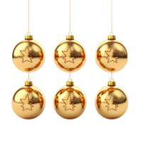 Christmas decoration hanging golden ornaments ai generative png