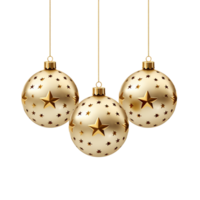 Christmas decoration hanging golden ornaments ai generative png