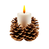 pine cone candle holder ai generative png