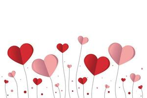 14 february, happy valentine day creative love composition of the hearts, papercraft vector