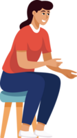 Happy Young Woman Talking Conversation with a Friend, Flat Style Illustration. png