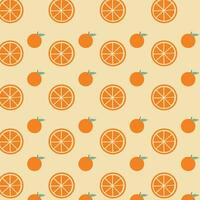 Orange Slice Pattern on orange Background vector