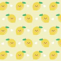 Yellow lemon pattern on yellow background vector