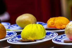 Dim Sun Dimsun colorful dumplings in street food pot in Mexico. photo