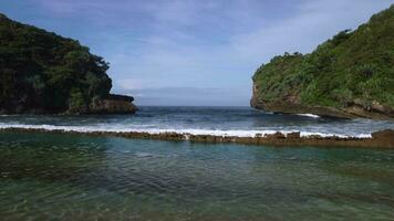 Aerial View from Batu Bengkung Beach located in Malang, East Java, Indonesia video