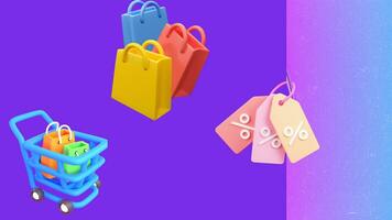 Shopping sale and discount 3d background design photo