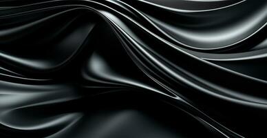 Abstract black white background, wavy lines lighting - AI generated image photo