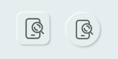 Review line icon in neomorphic design style. Research signs vector illustration.