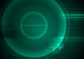 Dark green abstract tech geometric background vector