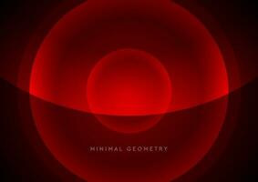 Bright red tech abstract futuristic background with glowing circles vector