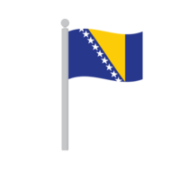 Flag of Bosnia and Herzegovina on flagpole isolated png