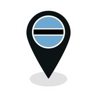 Flag of Botswana flag on map pinpoint icon isolated black color vector