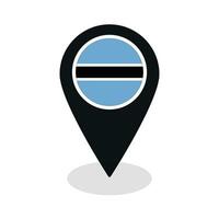 Flag of Botswana flag on map pinpoint icon isolated black color vector