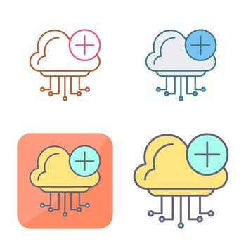 icono de vector de computación en la nube
