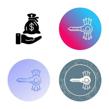 icono de vector de código clave