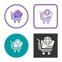 icono de vector de compras del mundo