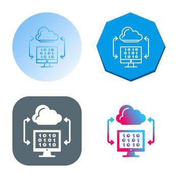 icono de vector de codificación de nube