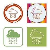 icono de vector de codificación de nube