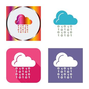 icono de vector de codificación de nube
