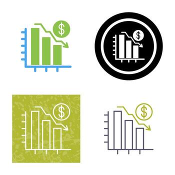 gráfico abajo vector icono