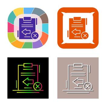 icono de vector fallido de retorno