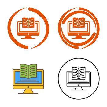 icono de vector de aprendizaje digital