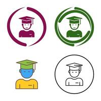 icono de vector de estudiante graduado