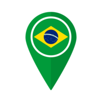 Flag of Brazil flag on map pinpoint icon isolated green color png