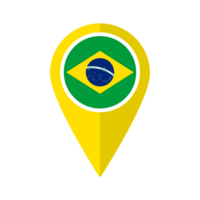 Flag of Brazil flag on map pinpoint icon isolated yellow color png
